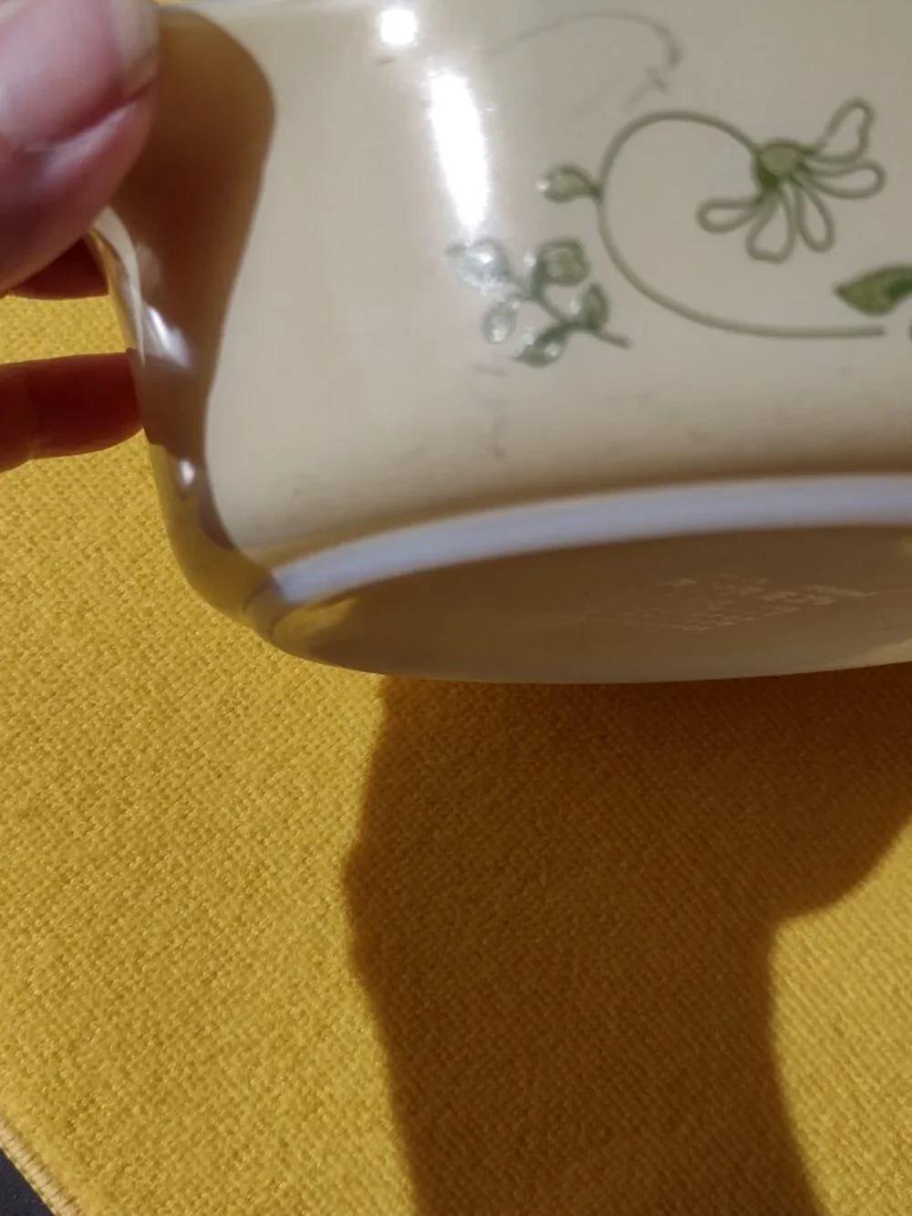 Vintage Pyrex 471-B 500ml Casserole Dish Shenandoah Pattern Cream - Nice!